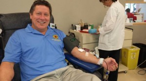 Mike Starchuk - donating blood at Canadian Blood Services - Donation 52 with 52 days to go before the Surrey Civic election
