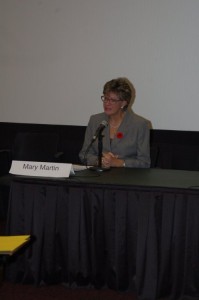Mary Martin - Surrey First Candidate - At the Downtown Surrey BIA's All Candidates Meeting, at Surrey's SFU Campus - MikeStarchuk.com