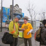 Mike Starchuk meeting and engaging Surrey Transit users at the Newton Exchange in Surrey, BC