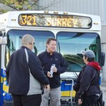 Mike Starchuk & Surrey Fire Fighters - engaging voters and talking about transit options, at the Newton Exchange in Surrey - MikeStarchuk.com