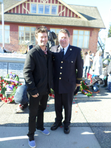 Mike and his son, after the Remembrance Day ceremony at the Cloverdale Cenotaph - MikeStarchuk.com