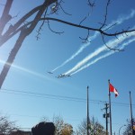 Fly over, at the Remembrance Day ceremony, at the Cenotaph in Cloverdale
