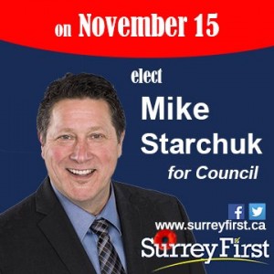 Vote Mike Starchuk for Surrey City Council on November 15th