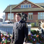 Mike Starchuk, after the Wreath Laying ceremony, at Cloverdale Cenotaph, on Remembrance Day
