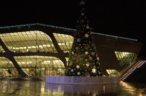 A photo of the Christmas Tree, at Surrey City Hall plaza - MikeStarchuk.com