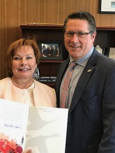 Mayor Linda Hepner & Couscilor Mike Starchuk with the Canada 150 - Surrey Fusion Fest 'Thank You' Card to the Government of Canada - MikeStarchuk.com