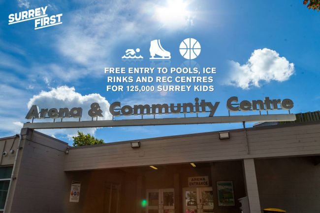 Free entry to pools, ice rinks and rec centres for 125,000 Surrey kids - MikeStarchuk.com