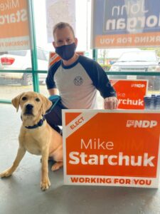Surrey Fire Fighter Rich and puppy Sven want you to Vote for Mike Starchuk - MikeStarchuk.com